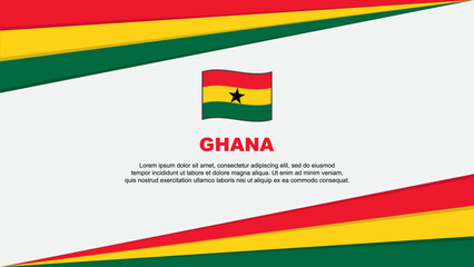 Ghana Flag Abstract Background Design Template. Ghana Independence Day Banner Cartoon Vector Illustration. Ghana Flag