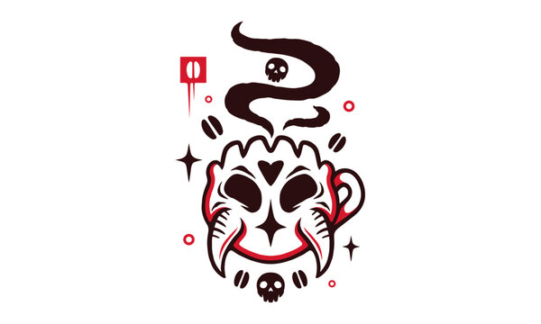 The Devil Drinks Coffee Vector Art