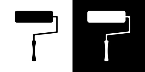 Paint roller icon symbol. Paintbrush roller black color. Paint brush sign.