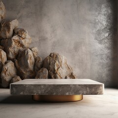 Square plain marble podium for product display
