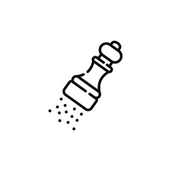 Pepper mill line icon isolated on white background