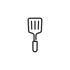 Spatula line icon isolated on white background