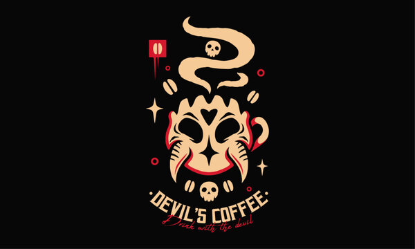 Devil Coffee Mug Vector Art