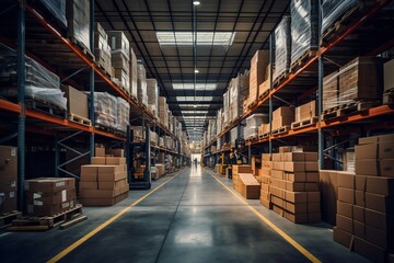 Obraz premium warehouse store storage industry storehouse shelf building logistics stock 