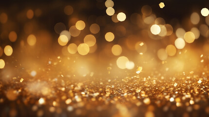 festive golden glitter bokeh background