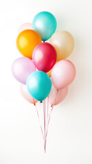 Colorful balloons on white background