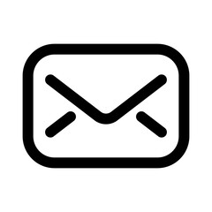 Message Icon in Black and White Transparent Background
