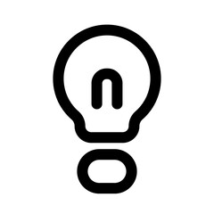 Ideas Icon in Black and White Transparent Background