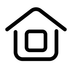 Home Icon in Black and White Transparent Background