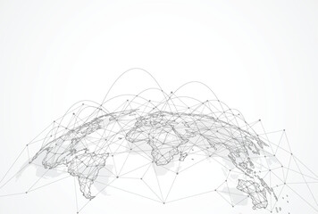 Global network connection. World map point and line composition concept of global business. Vector Illustration - 649188118