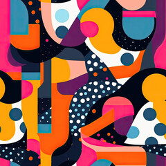 Modern Abstract Contemporary and bold abstract patterns with asymmetrical shapes and vibrant colors vector art AI Generated