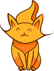 Vector Illustration design of sitting fox while smiling. Perfect for any product or design that related to animal.