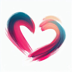 Colorful love heart shape design using paint brush stroke 4K