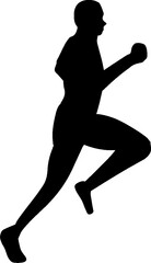 Illustration vector graphic of marathon athelete in black silhouette. Perfect for any design that related to athletic, healthy lifestyle, etc.