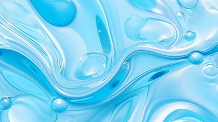 blue water wave abstract, natural ripple and bubble texture, gel soap - Generative AI
