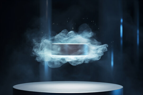 Image concept of magnetic levitating above a high-temperature superconductor, cooled with liquid nitrogen - Generative AI