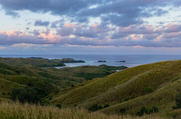 Fototapeta na wymiar Top view of Nacula island at sunset