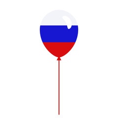 Single balloon icon of russian flag colors. White, blue and red stripes, symbol of national holidays. Vector clipart, illustration of festive event in Russia, flat sign for web design or print.
