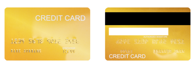 Mockup gold credit card