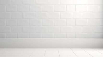 White ceramic tile wall and floor background and texture - Generative AI