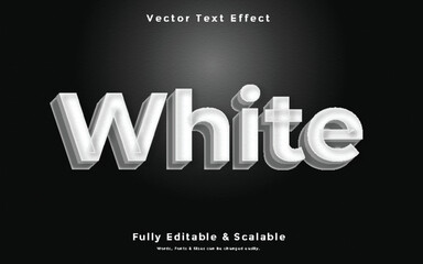 White 3d text effect editable vector