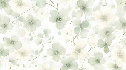 Floral background. White and beige flowers. Vector illustration.