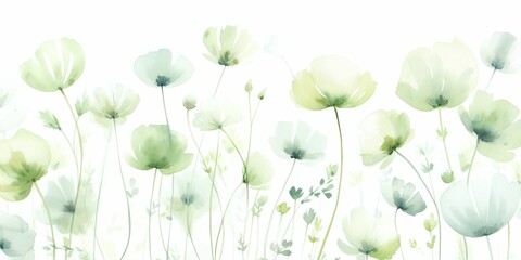 Watercolor floral background with poppies. Floral background. Template design for textiles, interior, wallpaper.