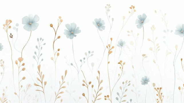 Seamless pattern with watercolor flowers. Floral background. Floral card.