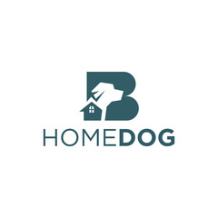 home and dog logo design template elements