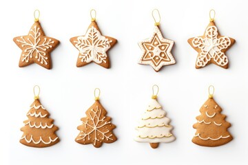 Christmas cookies on white background