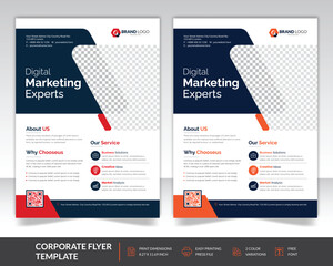Corporate flyer template design with two color variations design, Corporate business flyer template design, Modern Corporate flyer design