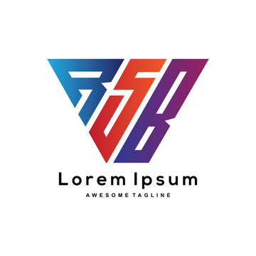 RSB letter triangle shape logo design