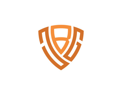 JBG creative letter shield logo design vector icon illustration