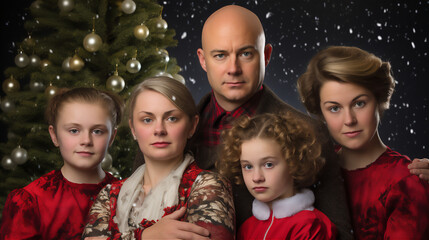 Obraz na płótnie Canvas family portrait at christmas party