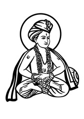 sant dnyaneshwar vector minimal art. Dnyaneshwar was the first known philosopher who wrote in the Marathi language. 
