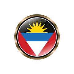 Antigua And Barbuda flag circle button vector template, trendy, collection, logo, design