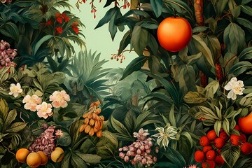 Tropical garden illustration 
