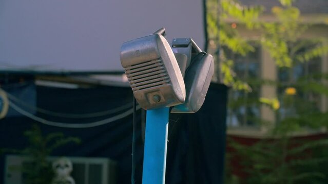 Dual Microphone Stand at Drive In