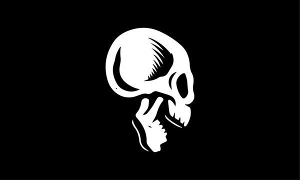 Floating Skull Head Vector Art