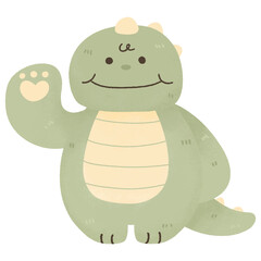 cute kawaii dinosaur watercolor animal kids birthday baby shower nursery decoration clipart © Pattaranun