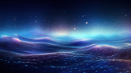 Blue Futuristic Data Wave Background