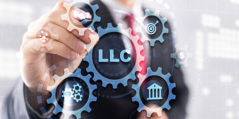 LLC. Limited Liability Company. Universal background for presentation