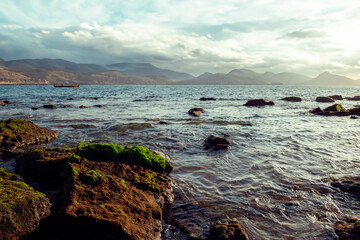 Mubarak Village Sunset over the sea. Long exposure