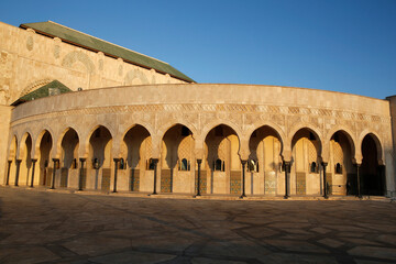 Fototapeta na wymiar Hassan II mosque, Casablanca, Morocco. Arches.