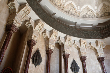 Hassan II mosque, Casablanca, Morocco. Pillars and capitals. - obrazy, fototapety, plakaty