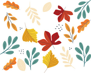 autumn leaves have seamless pattern