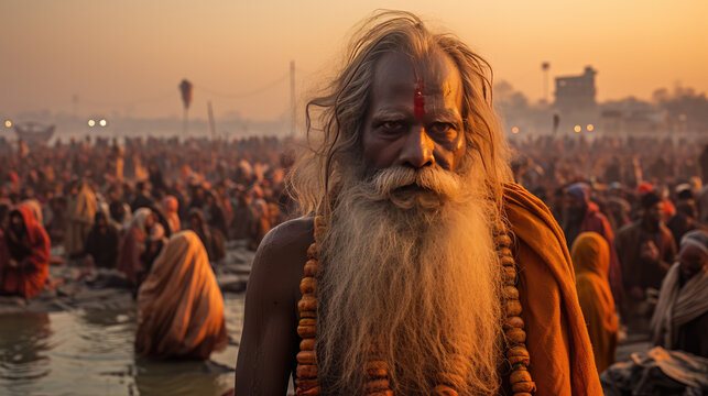 Scenes of sages in kumbhamela