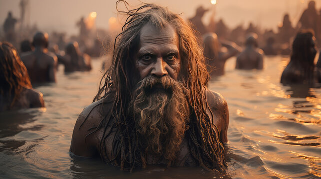 Scenes of sages in kumbhamela