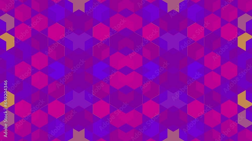 Leinwandbilder multicolored pattern of geometric shapes on a purple background. digital art. symmetrical compositio