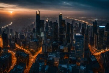 lightning over the city  Generative AI